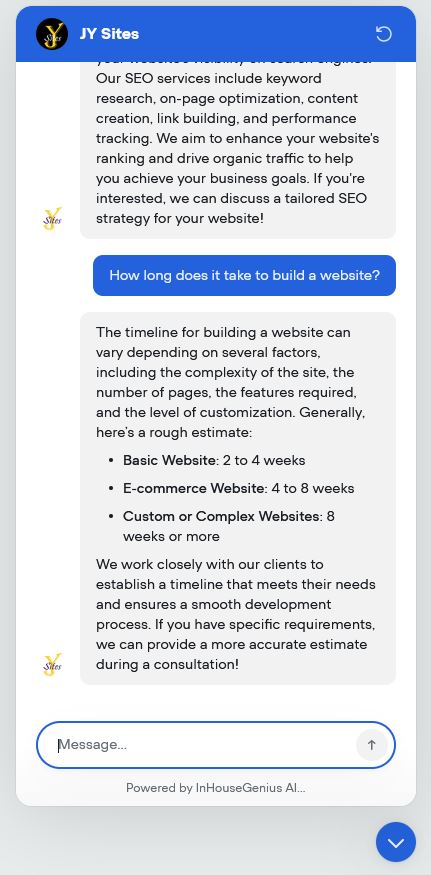 AI Website Chatbot for Business Automation